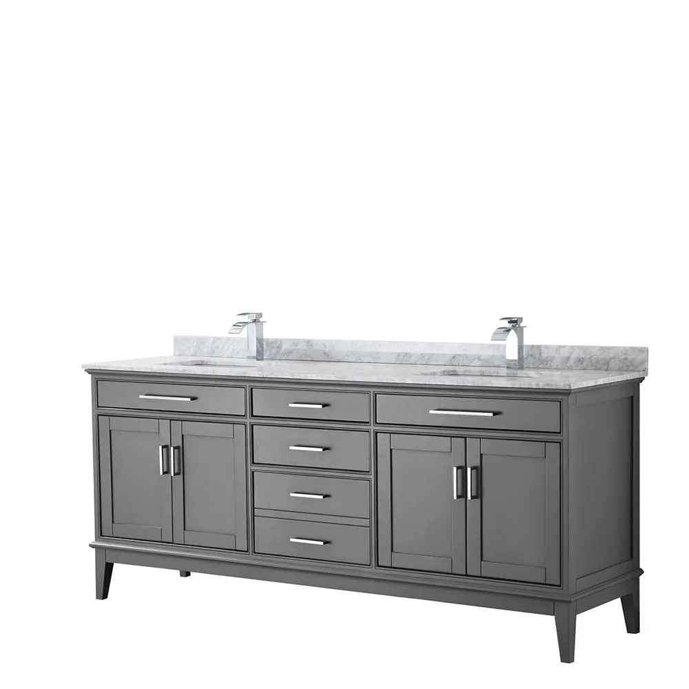 Margate 80 Inch Double Bathroom Vanity in Dark Gray
