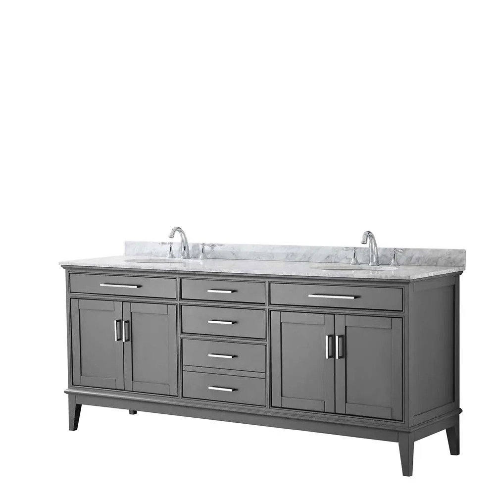 Margate 80 Inch Double Bathroom Vanity in Dark Gray