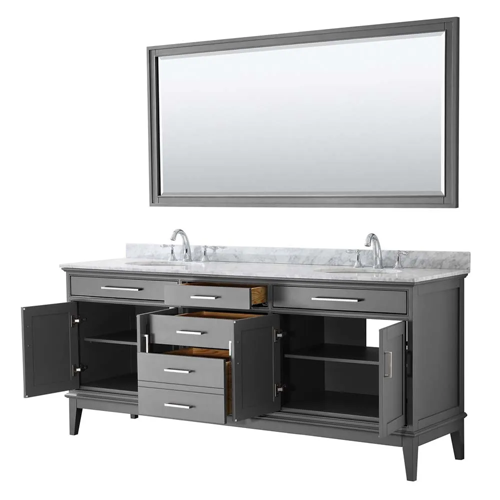Margate 80 Inch Double Bathroom Vanity in Dark Gray