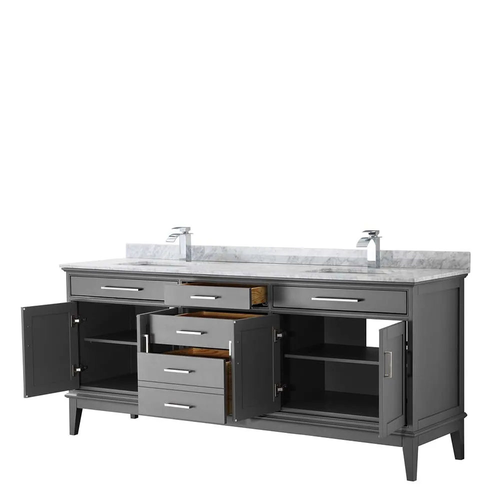 Margate 80 Inch Double Bathroom Vanity in Dark Gray