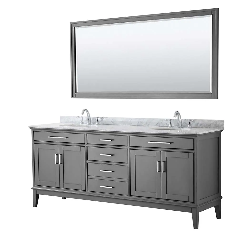 Margate 80 Inch Double Bathroom Vanity in Dark Gray