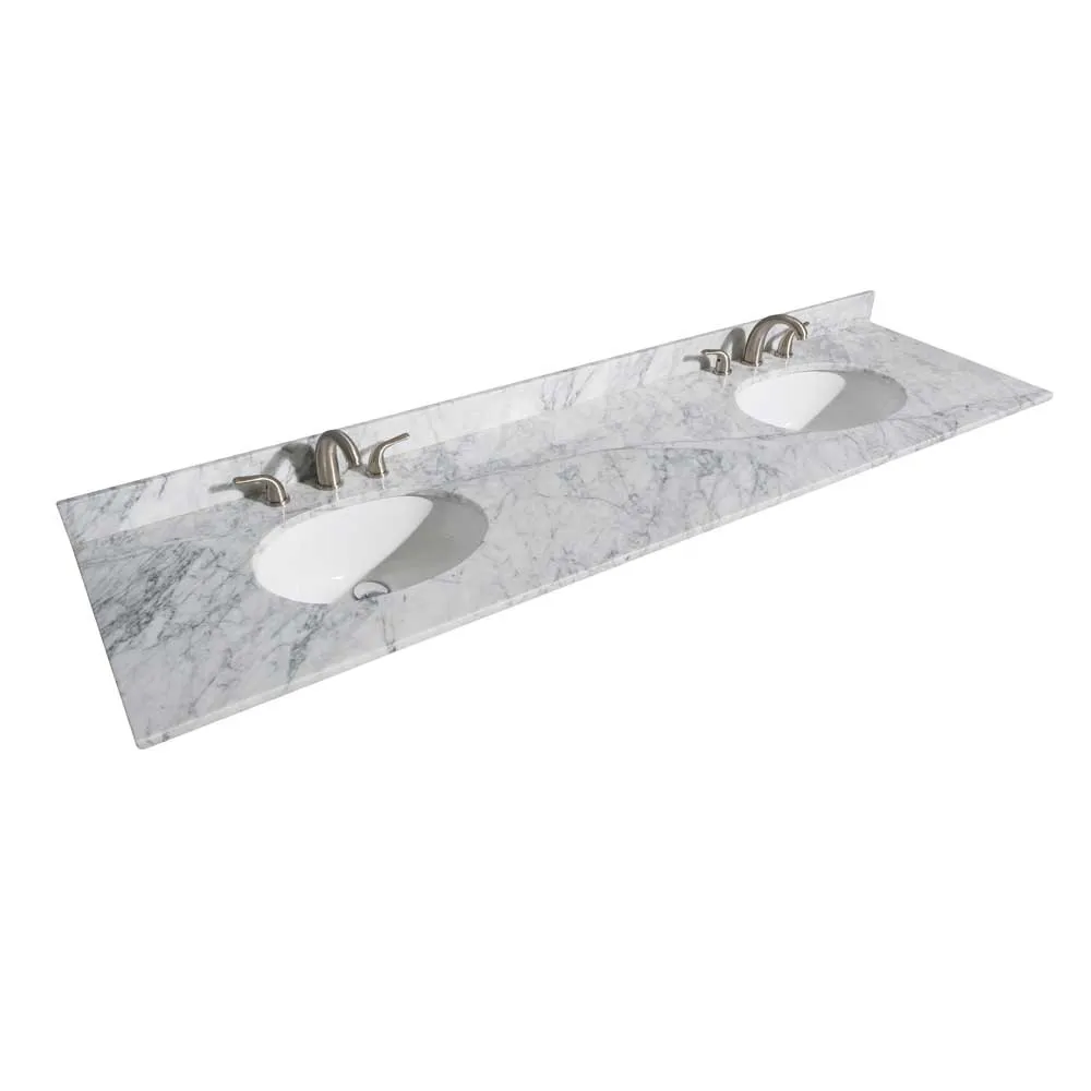 Margate 80 Inch Double Bathroom Vanity in White