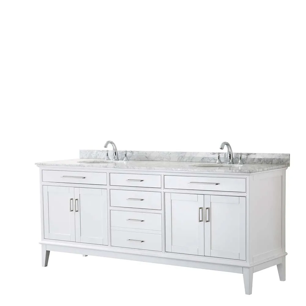 Margate 80 Inch Double Bathroom Vanity in White