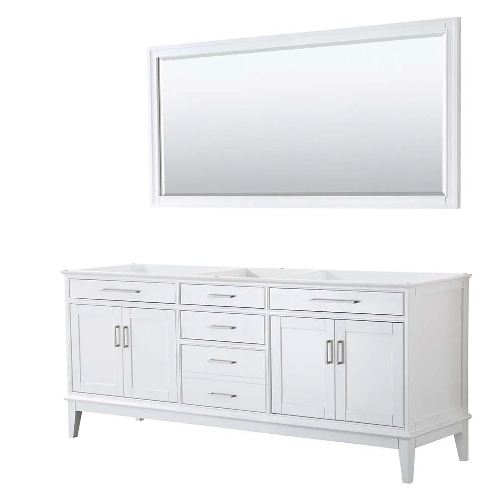 Margate 80 Inch Double Bathroom Vanity in White