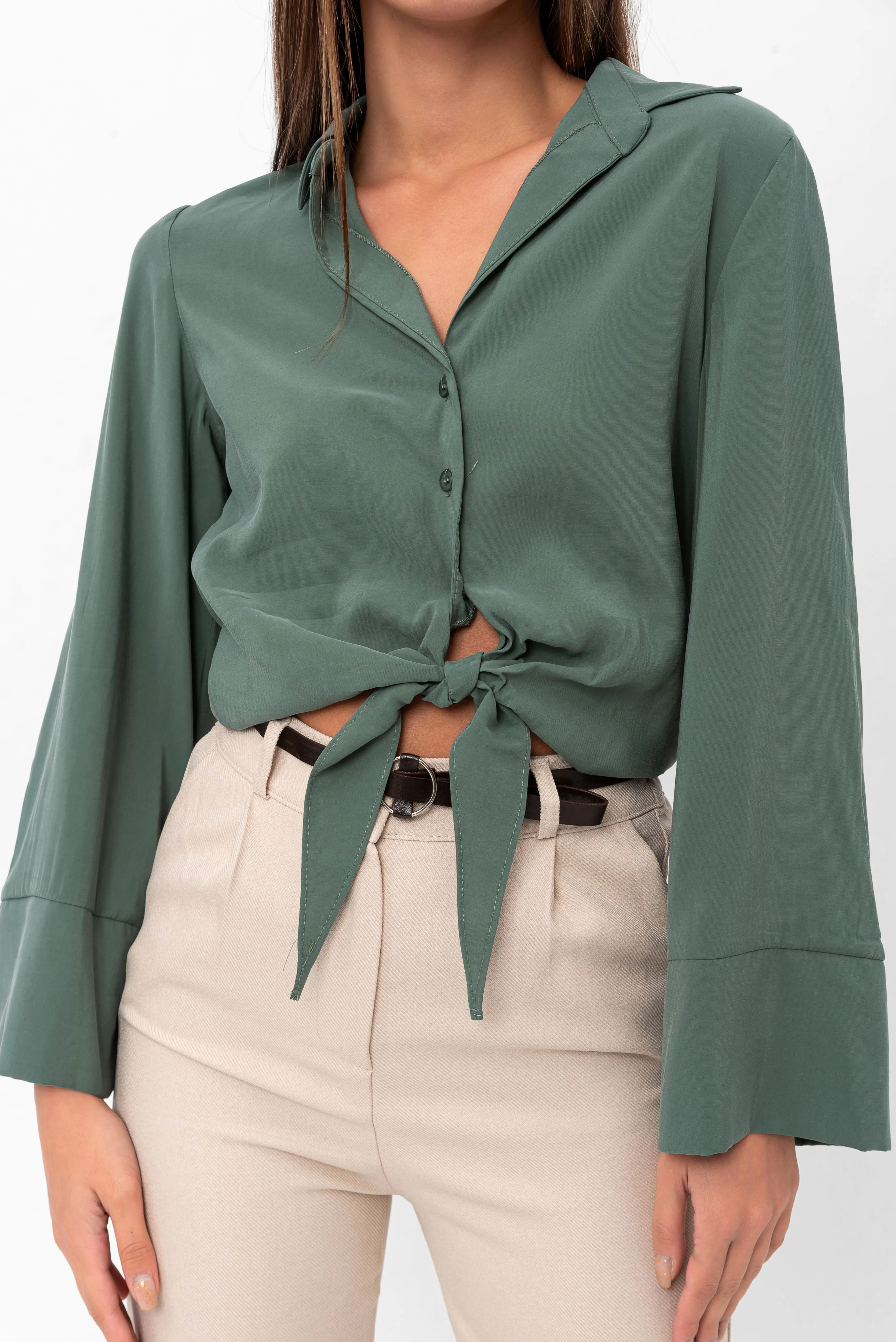 Marilyn Tie-Up Shirt - Green