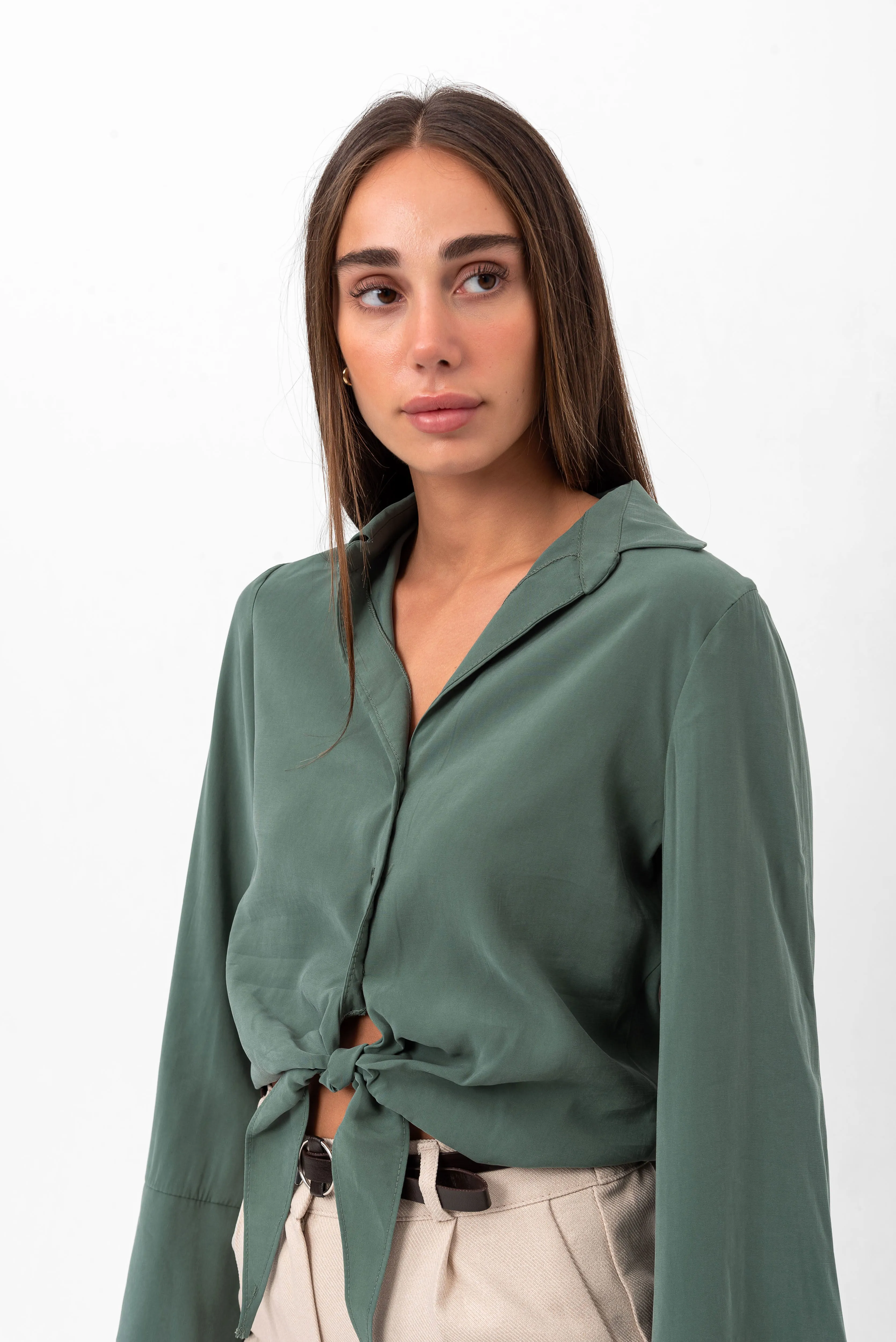 Marilyn Tie-Up Shirt - Green
