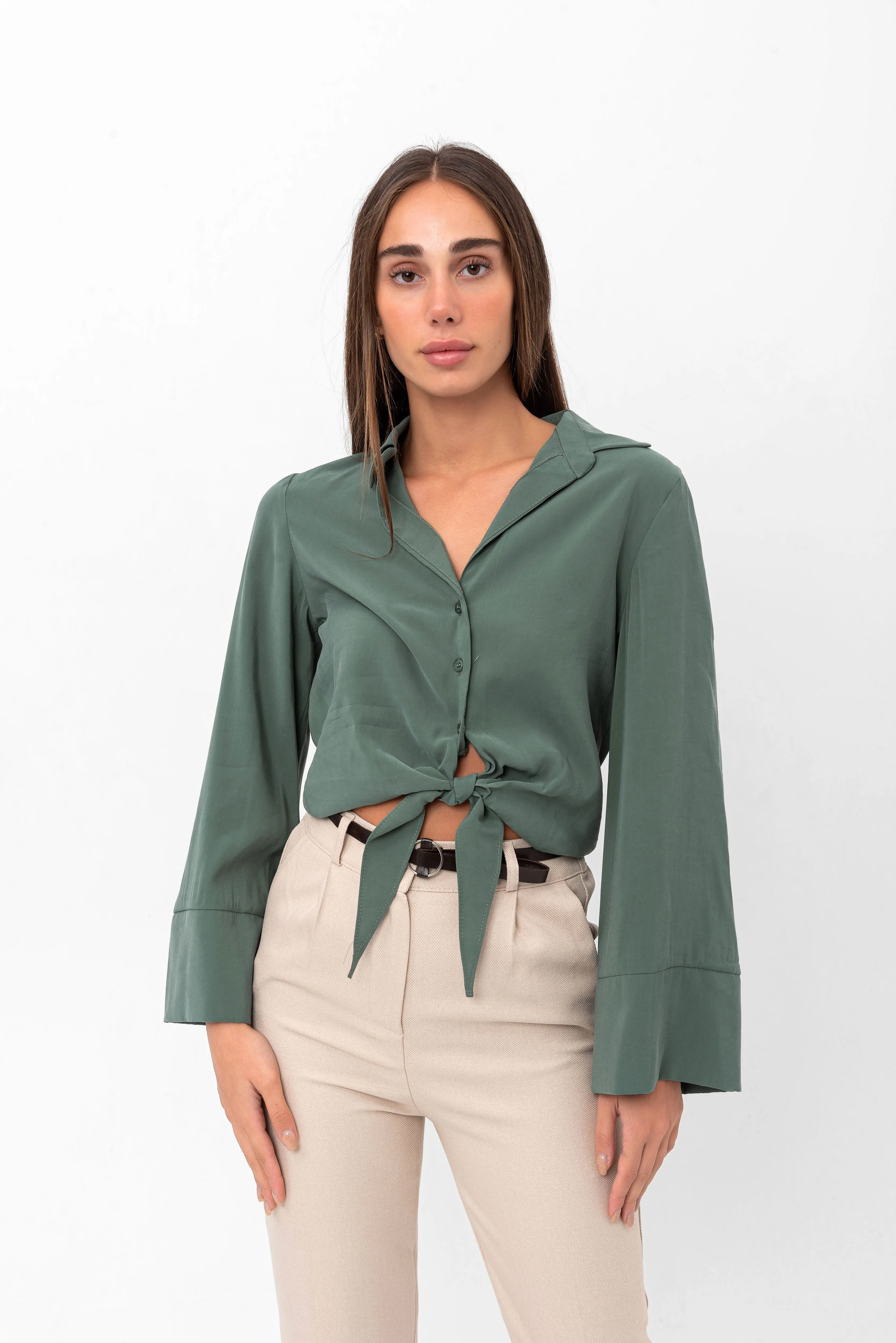 Marilyn Tie-Up Shirt - Green
