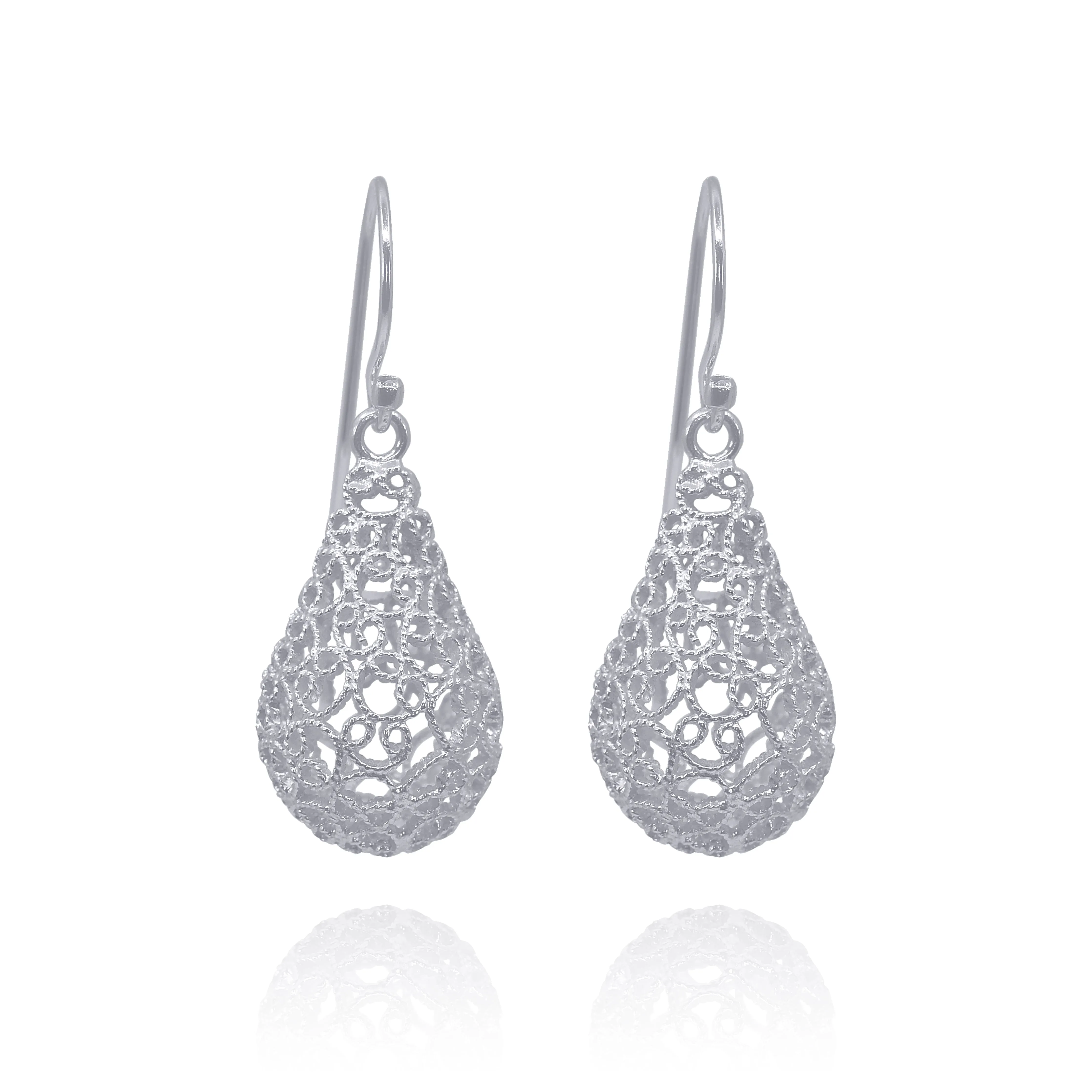 MARTHA SILVER MEDIUM EARRINGS FILIGREE