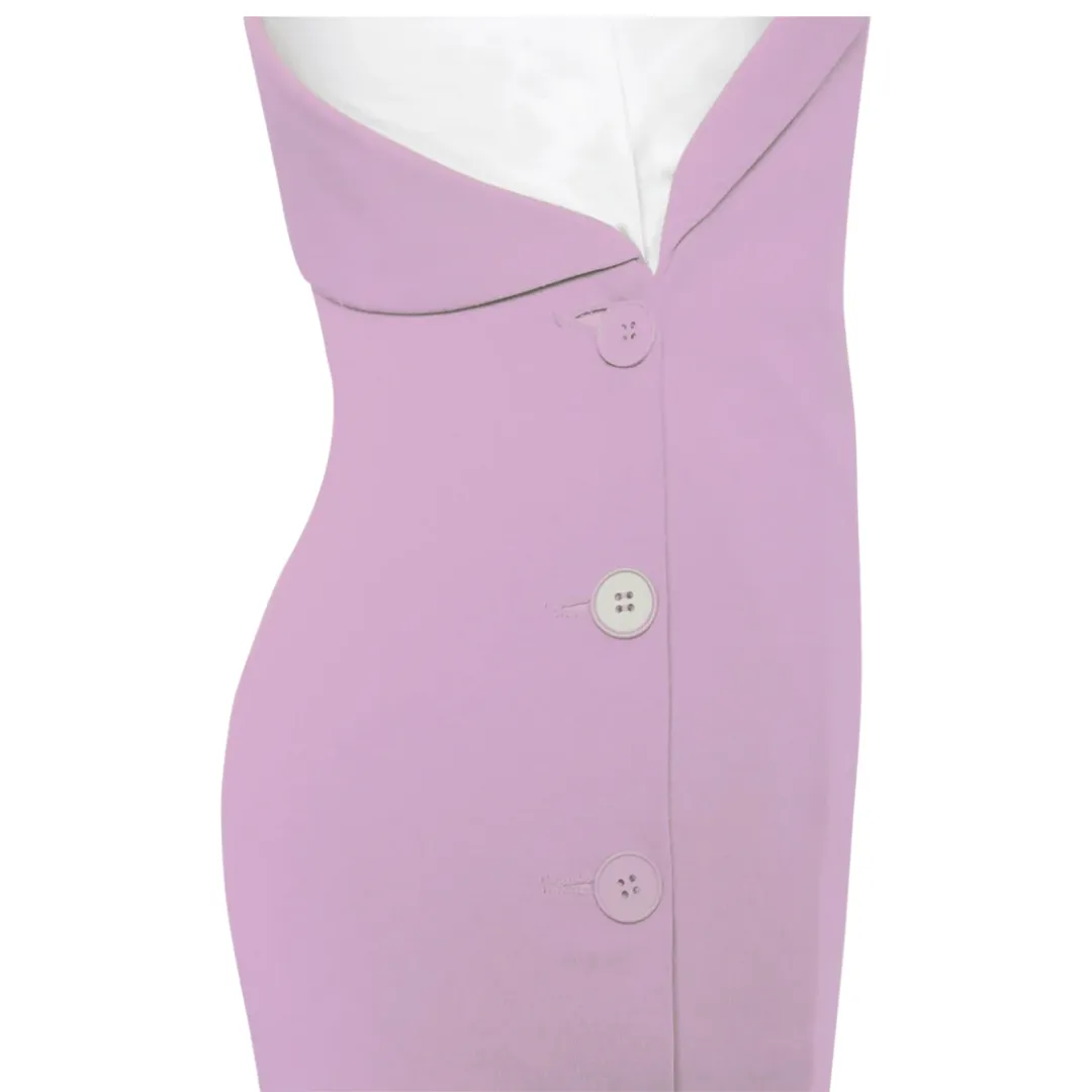 Mauve One Sleeve Blazer Dress