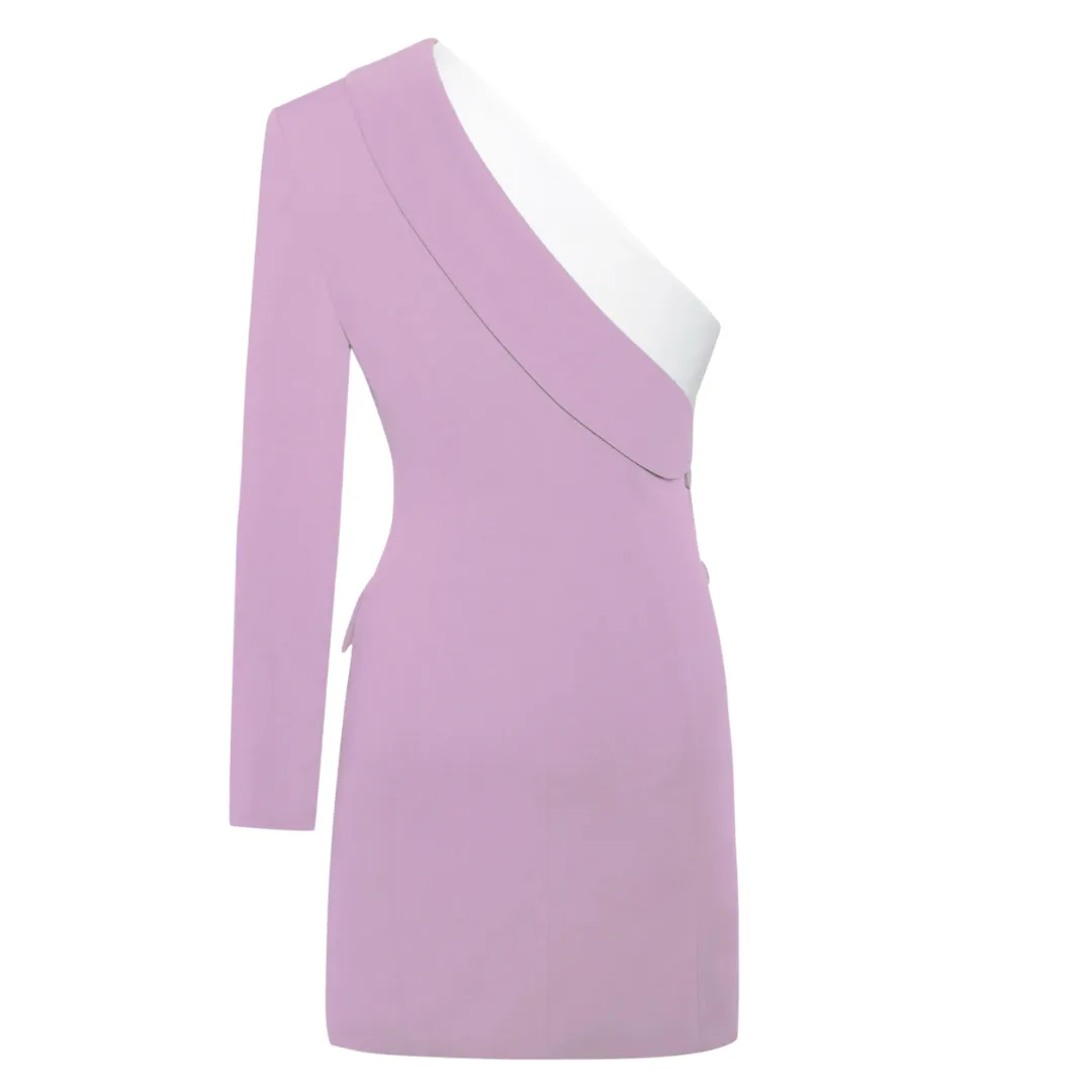 Mauve One Sleeve Blazer Dress