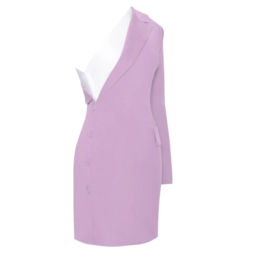 Mauve One Sleeve Blazer Dress