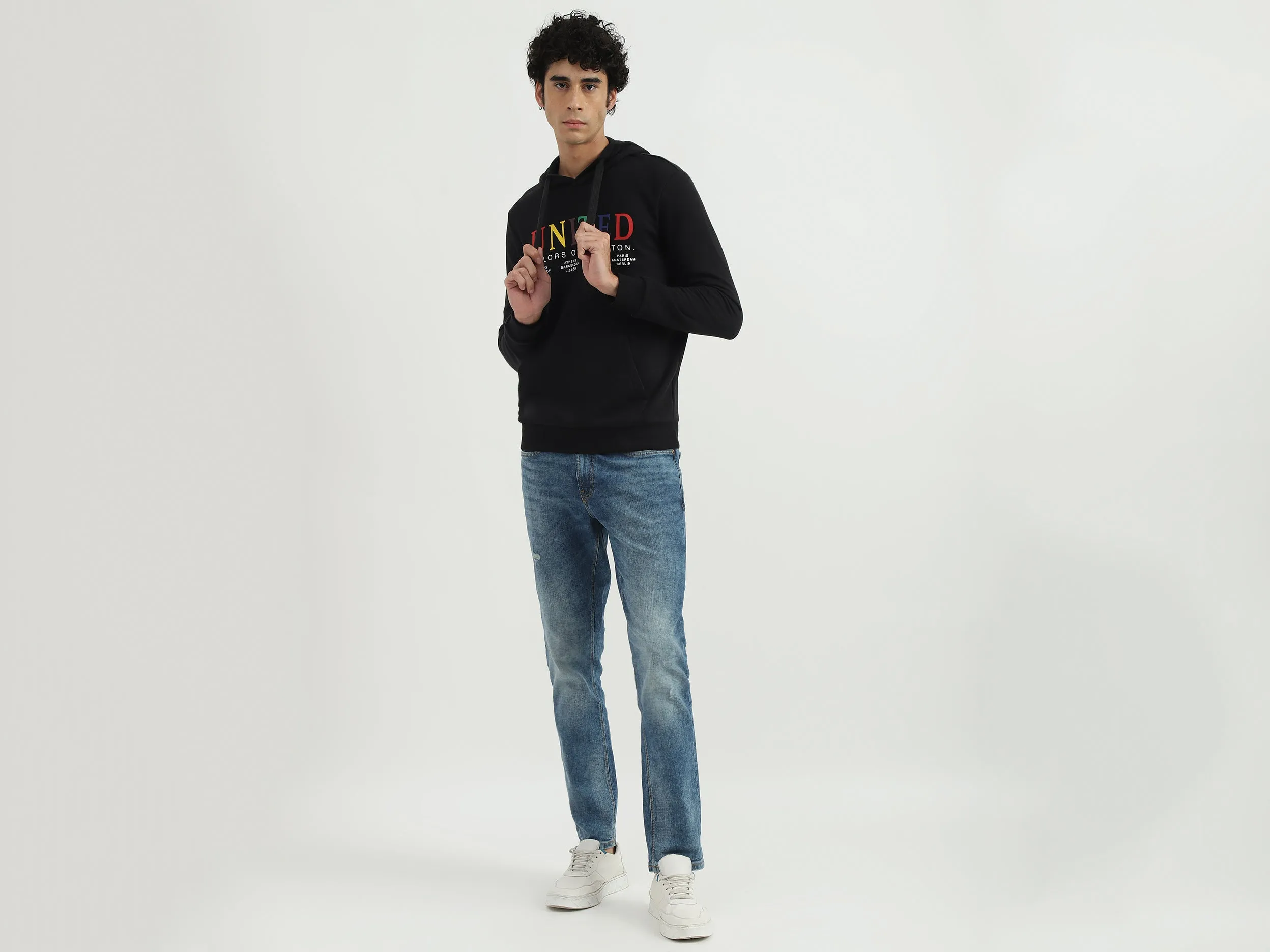 Men Printed Hooded Sweatshirt