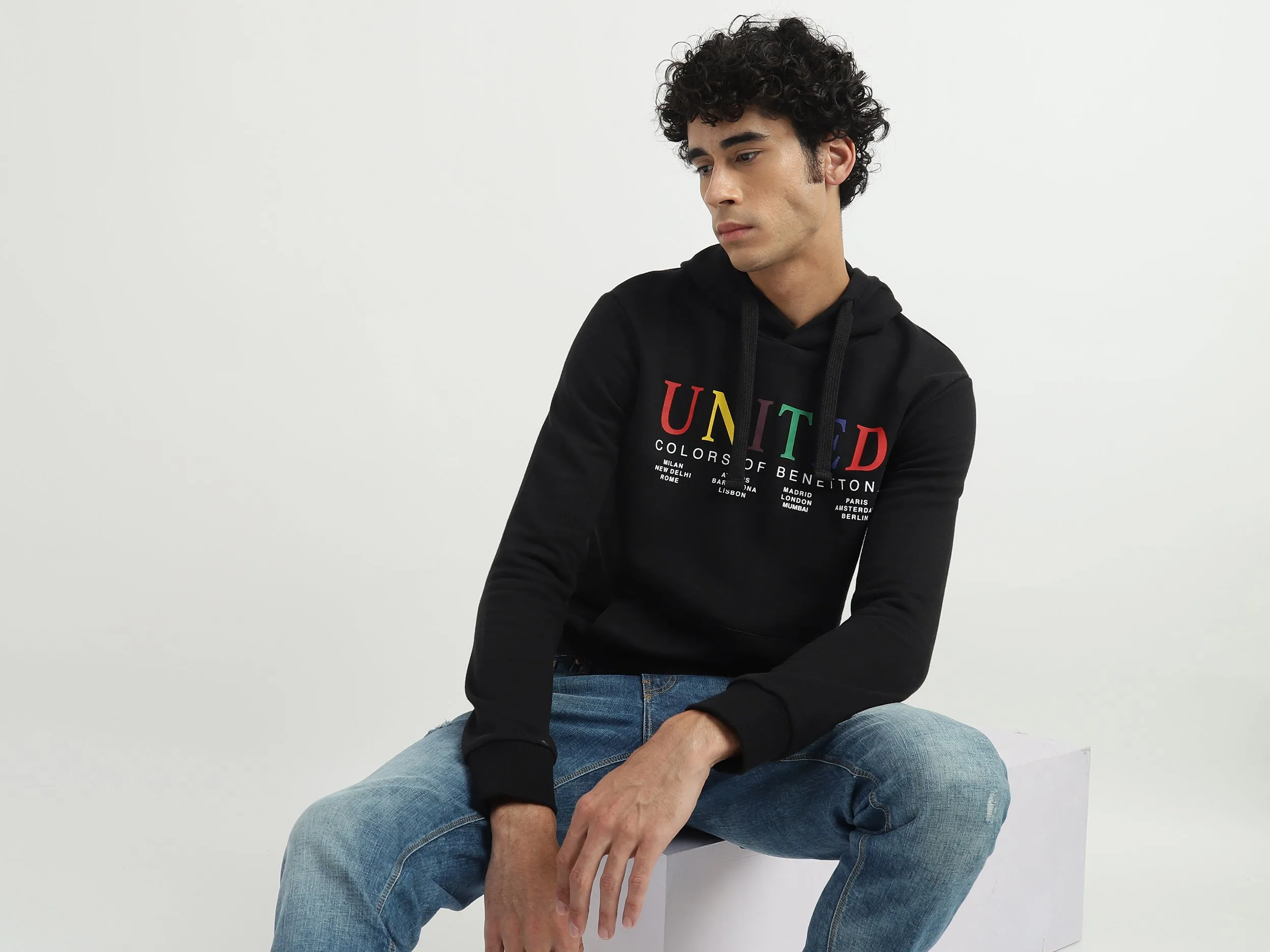 Men Printed Hooded Sweatshirt