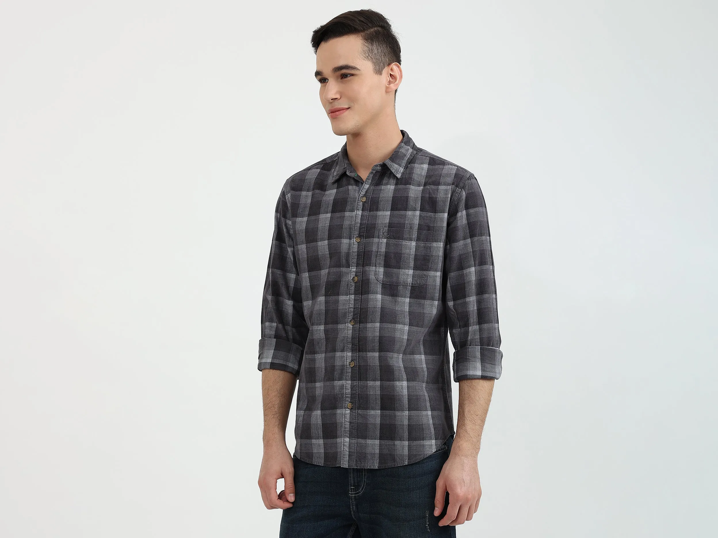 Mens Slim Fit Check Shirt