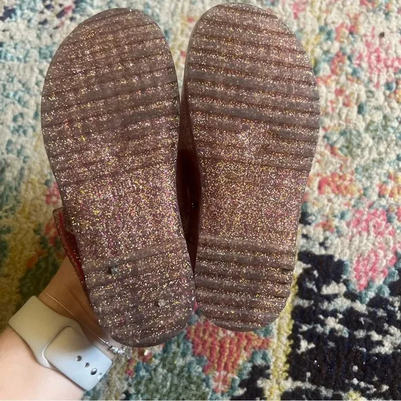 MINI MELISSA x FABULA Glitter Slide Sandal, Size 9