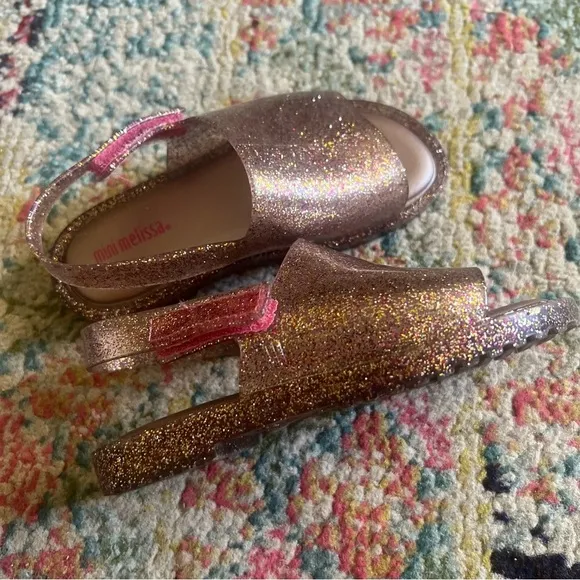 MINI MELISSA x FABULA Glitter Slide Sandal, Size 9