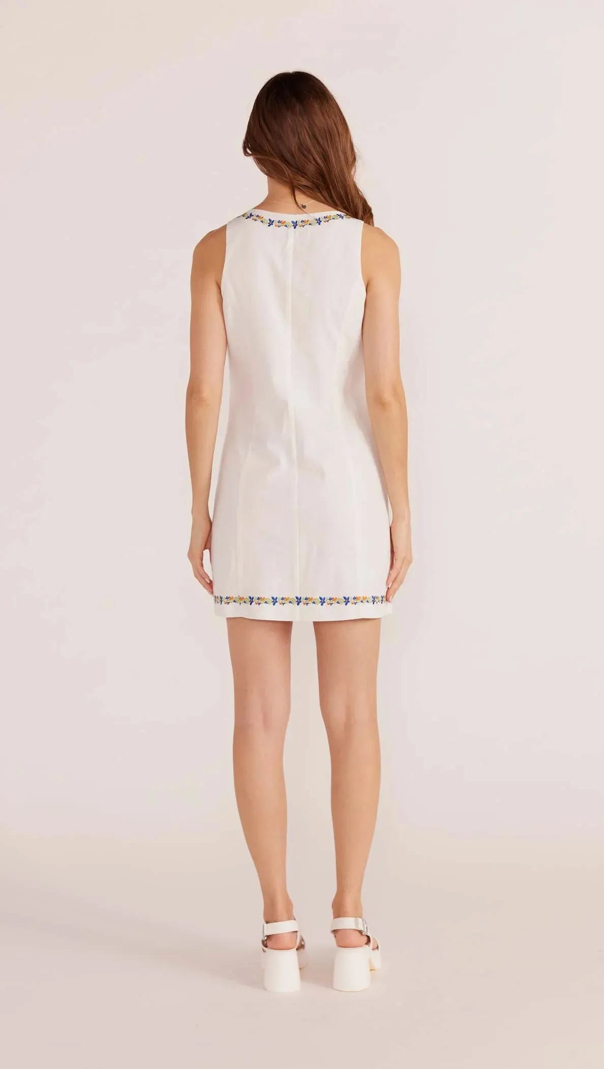 MinkPink Elini Embroidered Mini Dress - Ivory