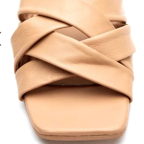 Natural Woven Slide Sandals Matisse Leather Pressure Size 7M Neutral Comfort