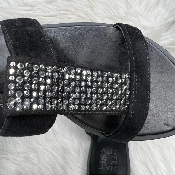 Naturalizer Farica Slide Sandals Embellished Black Size 5.5M