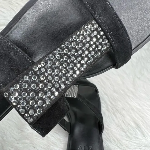 Naturalizer Farica Slide Sandals Embellished Black Size 8M
