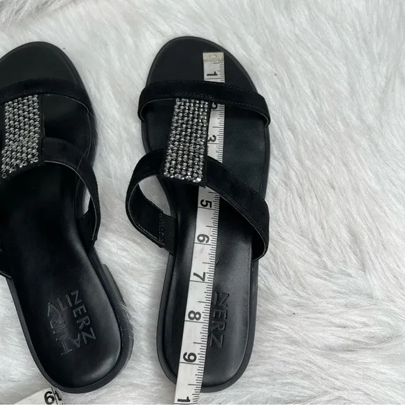 Naturalizer Farica Slide Sandals Embellished Black Size 8M