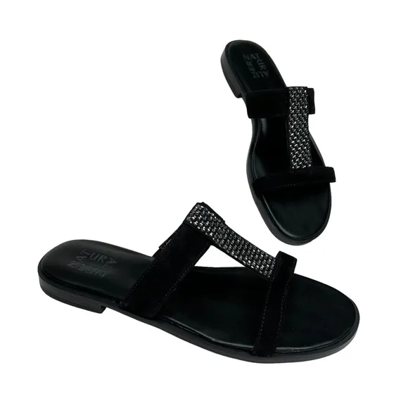 Naturalizer Farica Slide Sandals Embellished Black Size 8M