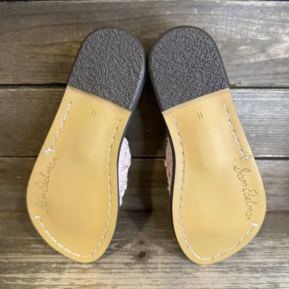 New $60 Childens Kids Sam Edelman Giovanna Slide Pink Sandals Size 11‎ C