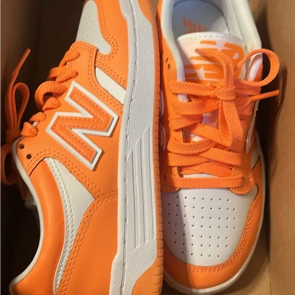 New Balance Orange and White Sneakers