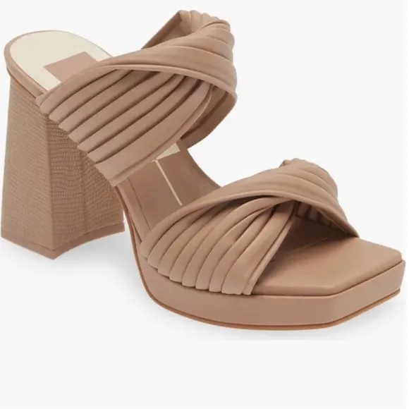 NEW Dolce Vita Vita Alton Tan Slide Sandal Heel women sizes 5, 5.5, 10
