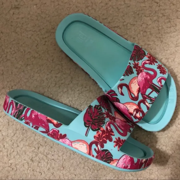 NEW Mini Melissa Mel Beach Slide Flamingo Sandal