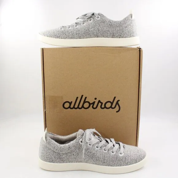 NIB Allbirds Women's Wool Piper Sneakers in Dapple Grey/White Soles US Size 10
