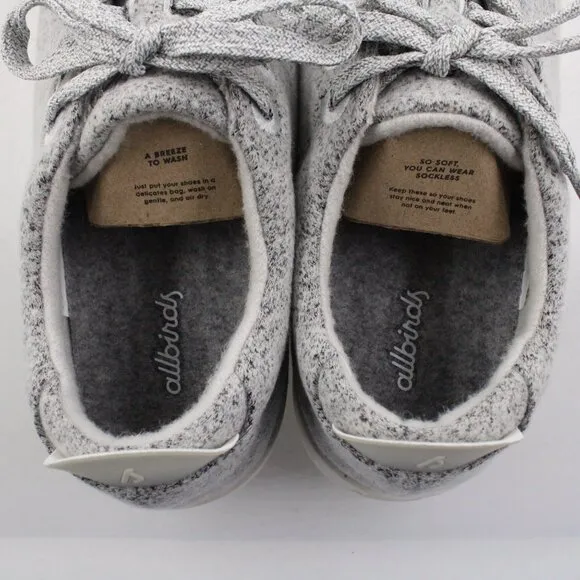 NIB Allbirds Women's Wool Piper Sneakers in Dapple Grey/White Soles US Size 10