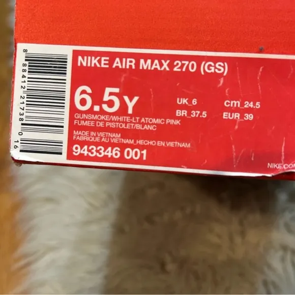 Nike Air Max 270 Gray and Pink Sneakers