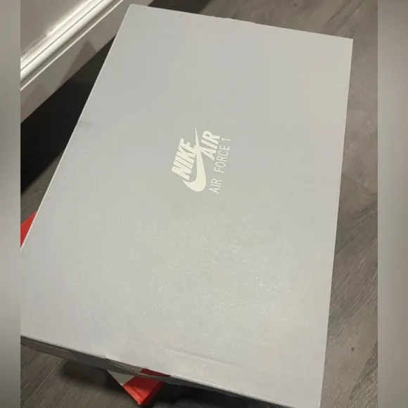 Nike White and Red Sneakers with Rose Design