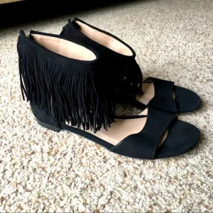 NWOB Paul Andrew x J. Crew Fringe Flat Sandals