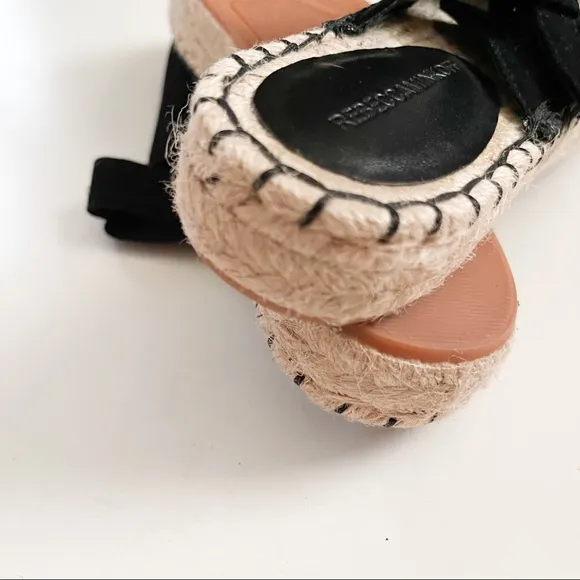 NWOT Rebecca Minkoff Black Gala Suede Espadrille Slide Sandals
