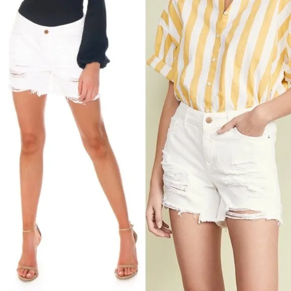 NWT DL1961 Karlie White Distressed Shorts