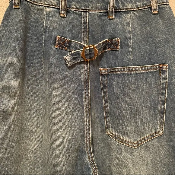 NWT Sandrine Rose Free People distressed Jeans size 24 Button Fly High Rise