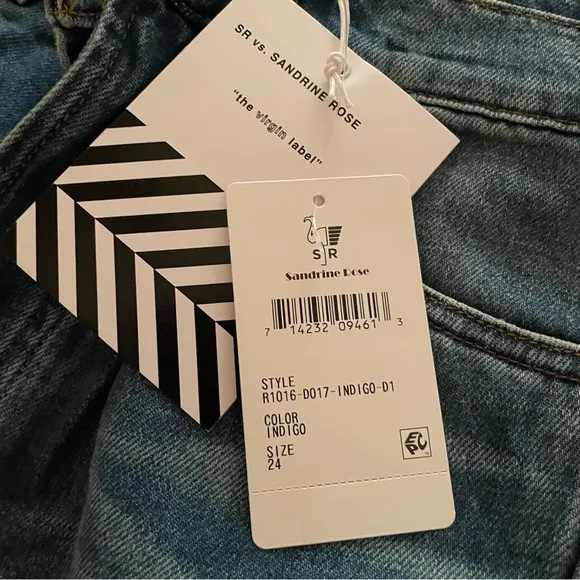 NWT Sandrine Rose Free People distressed Jeans size 24 Button Fly High Rise