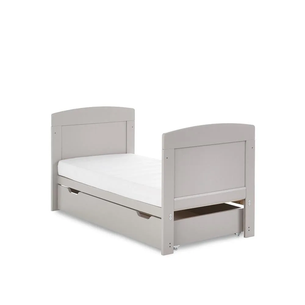 Obaby Grace Mini Cot Bed & Under Drawer - Warm Grey
