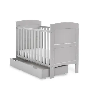Obaby Grace Mini Cot Bed & Under Drawer - Warm Grey