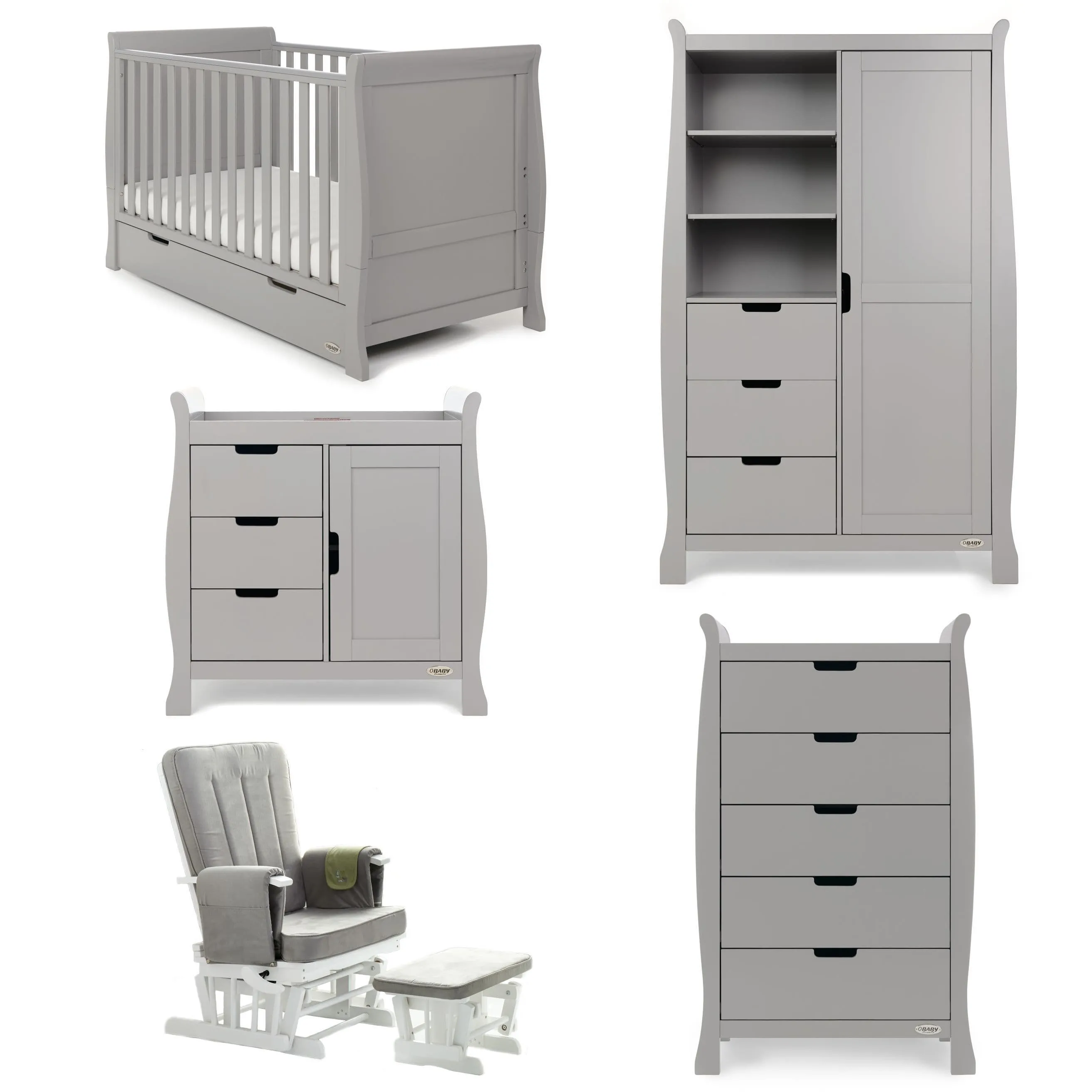 Obaby Stamford Classic 5 Piece Room Set Warm Grey