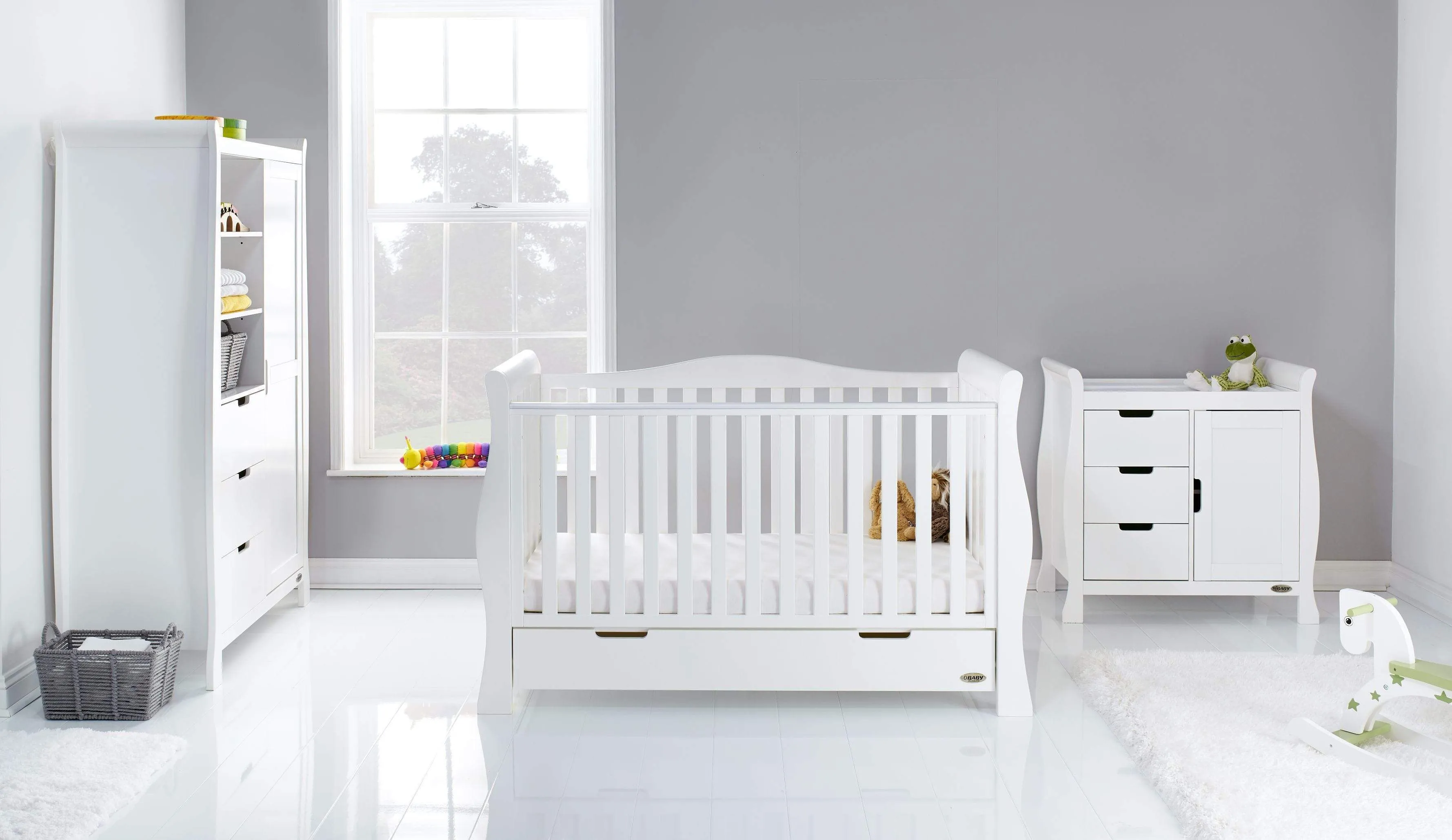 Obaby Stamford Luxe 3 Piece Room Set White