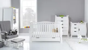Obaby Stamford Luxe 5 Piece Room Set including Deluxe Glider Chair - White