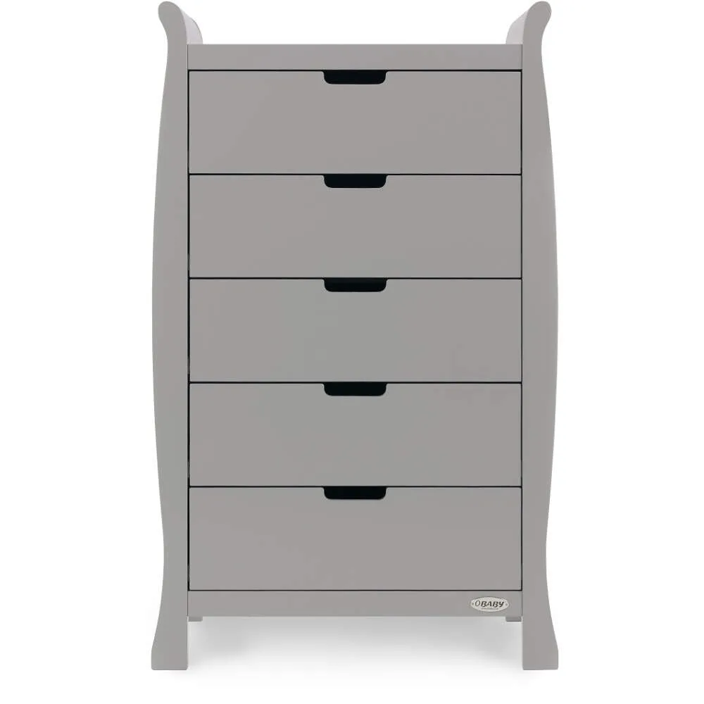 Obaby Stamford Luxe 7 Piece Room Set including Deluxe Glider Chair - Warm Grey
