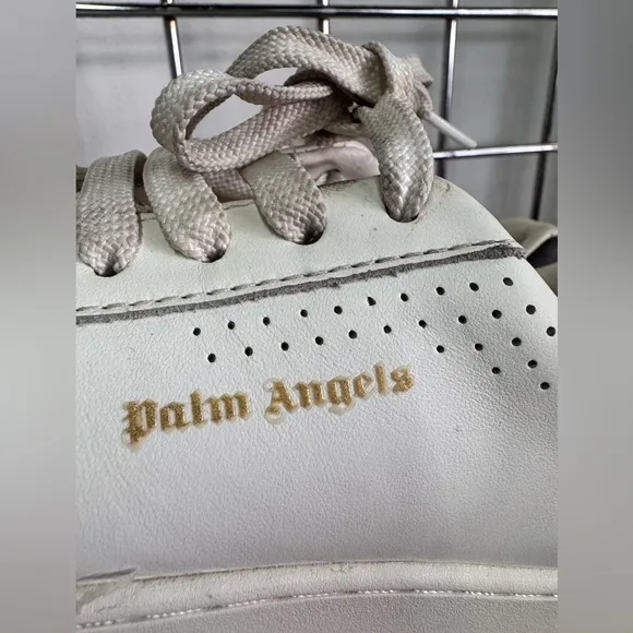Palm Angels Boy's White Palm 1 Leather Tennis Sneakers Shoes Size 31 US Size 13