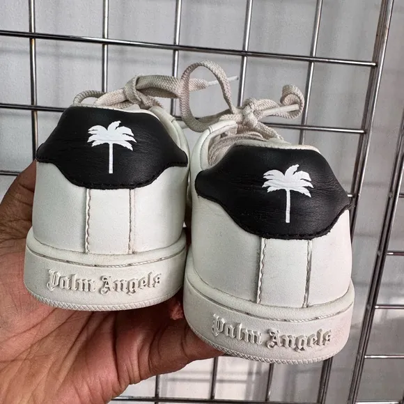 Palm Angels Boy's White Palm 1 Leather Tennis Sneakers Shoes Size 31 US Size 13