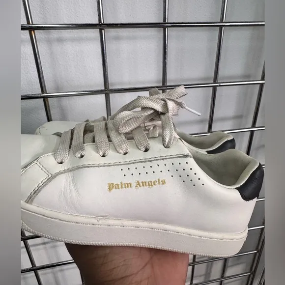 Palm Angels Boy's White Palm 1 Leather Tennis Sneakers Shoes Size 31 US Size 13