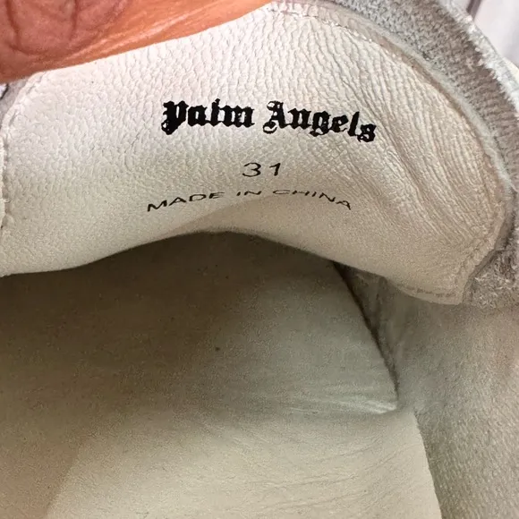 Palm Angels Boy's White Palm 1 Leather Tennis Sneakers Shoes Size 31 US Size 13