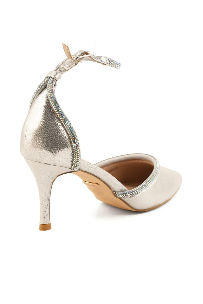 Party Wear Sling Back I44411-Silver